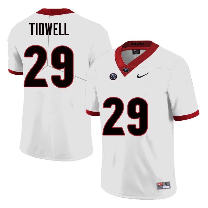Men Georgia Bulldogs #29 Lofton Tidwell College Football Jerseys Sale-White